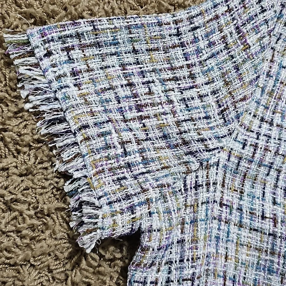 NWT Nanette Lepore Tweed Dress Cap Sleeve Shift Knee Length 14 Multi Color - Picture 7 of 12